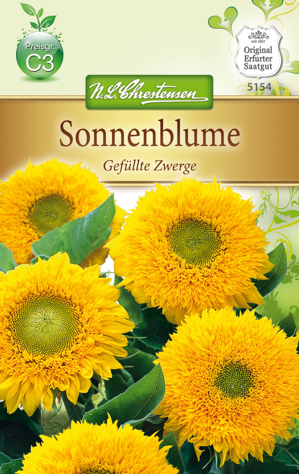 N.L. Chrestensen Helianthus Sonnenblume, Gefüllte Zwerge, gelb