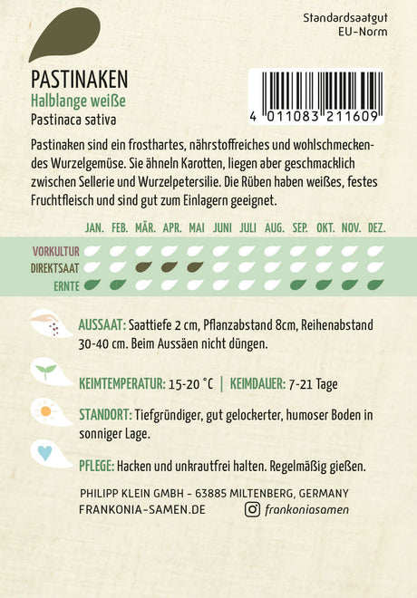 Frankonia Samen Pastinaken Halblange weiße