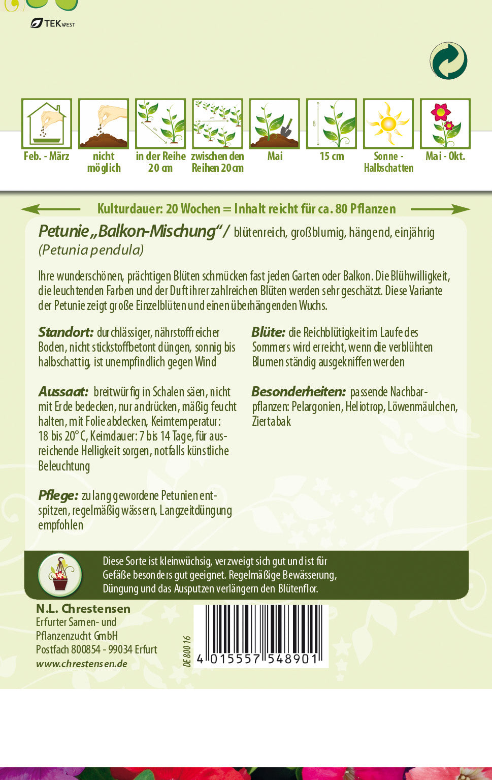 N.L. Chrestensen Petunie Balkon-Mischung