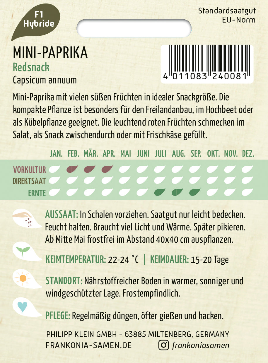 Frankonia Samen Snackpaprika Redsnack