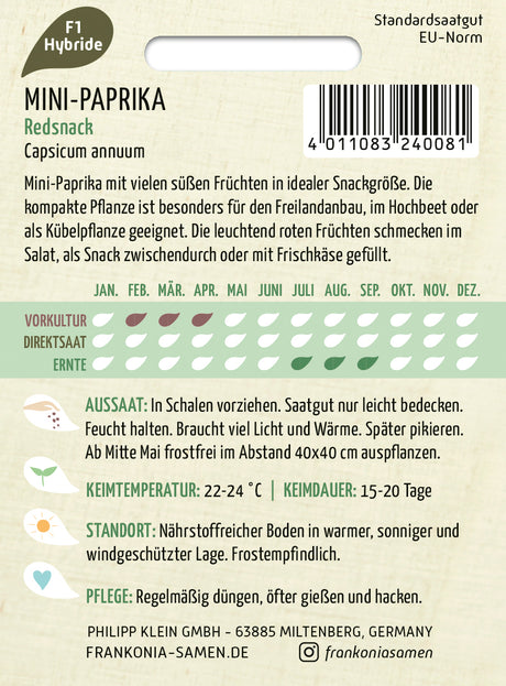 Frankonia Samen Snackpaprika Redsnack