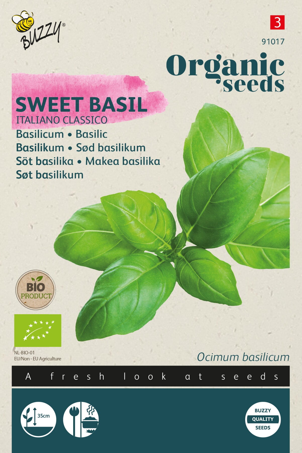 Buzzy Organic Seeds BIO Basilikum Italiano Classico