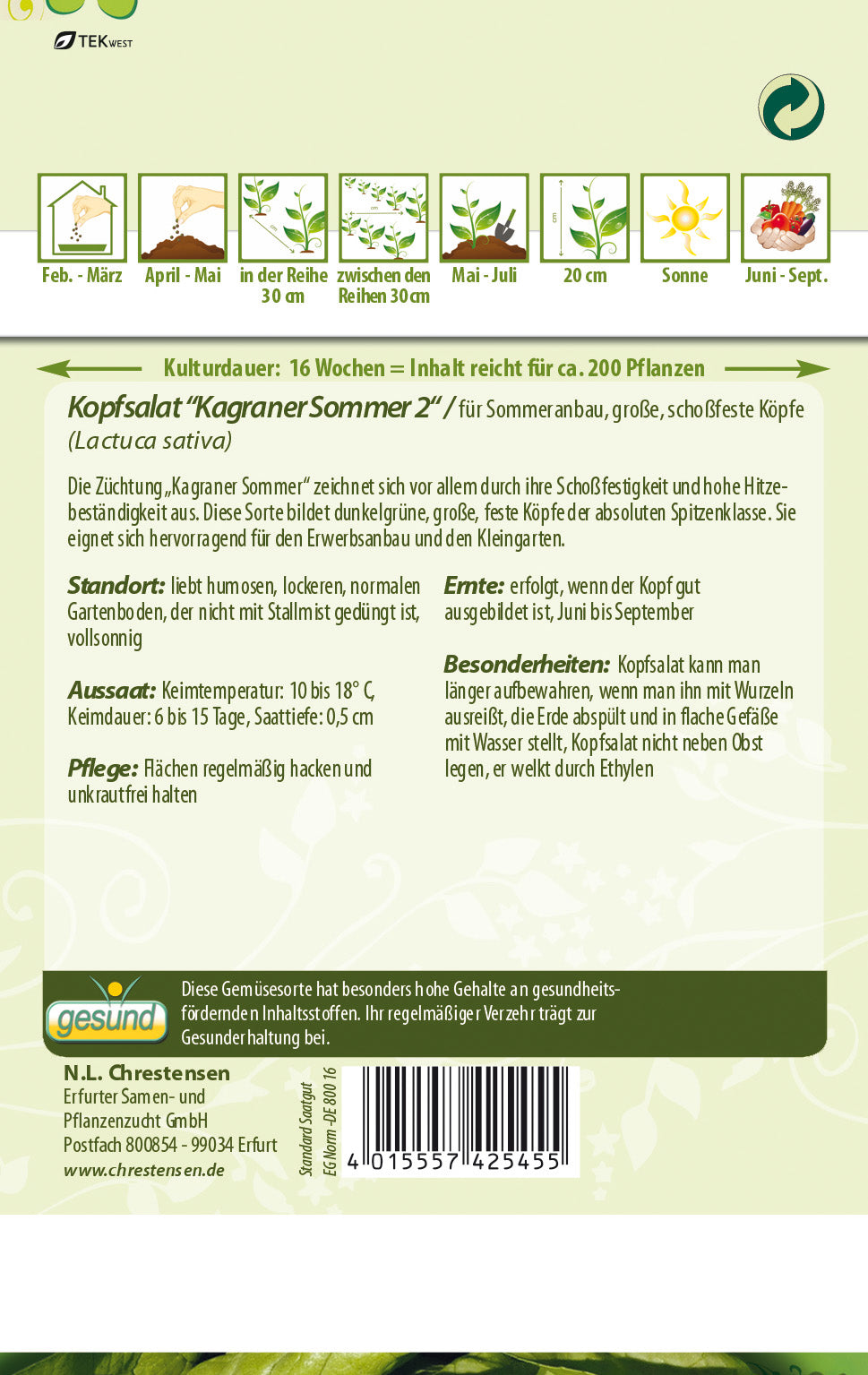 N.L. Chrestensen Kopfsalat Kagraner Sommer 2