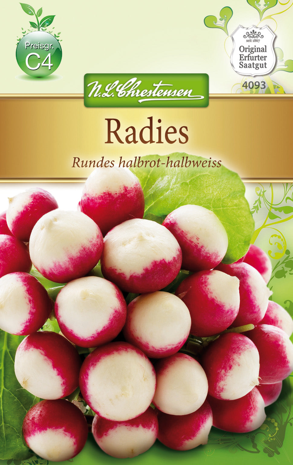 N.L. Chrestensen Radies Rundes halbrot-halbweiss