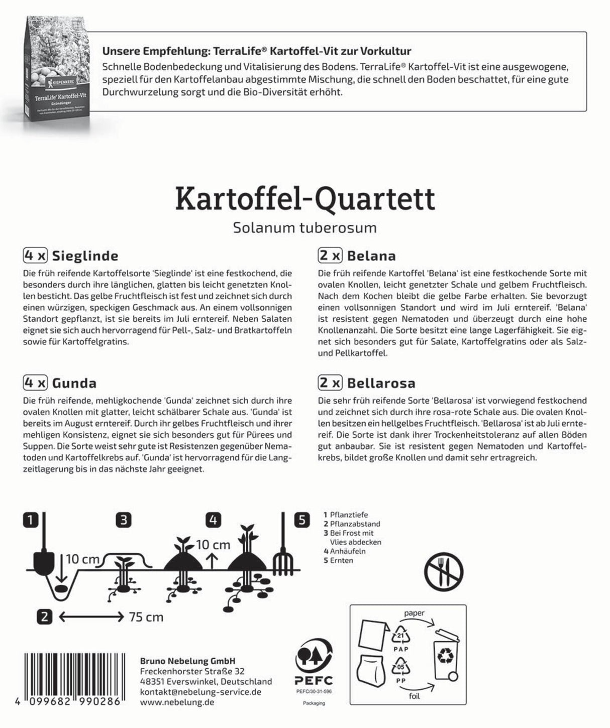 Kiepenkerl Pflanzkartoffel Quartett Grillkartoffeln 12 Stück