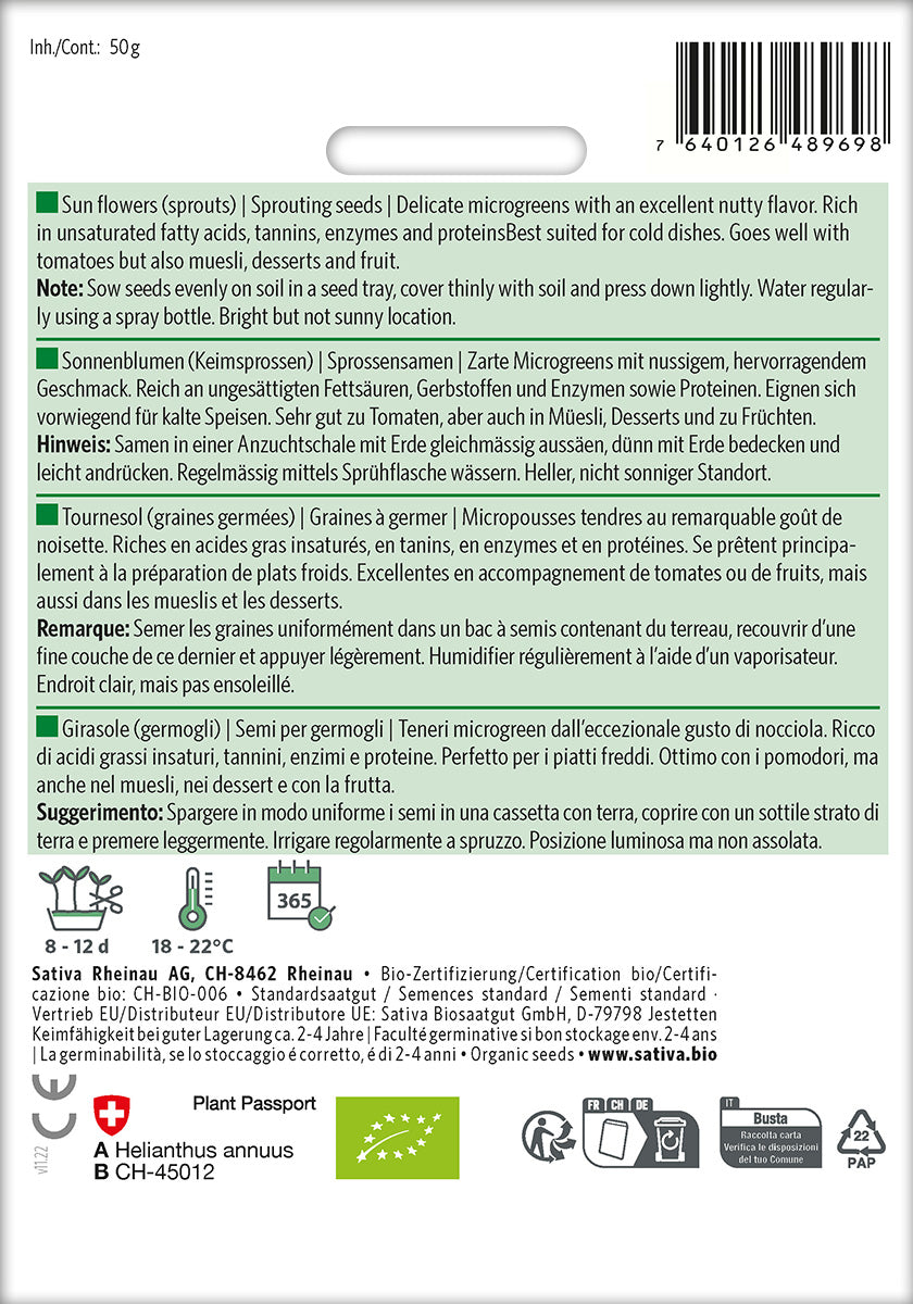 Sativa Keimsprossen Sonnenblumen