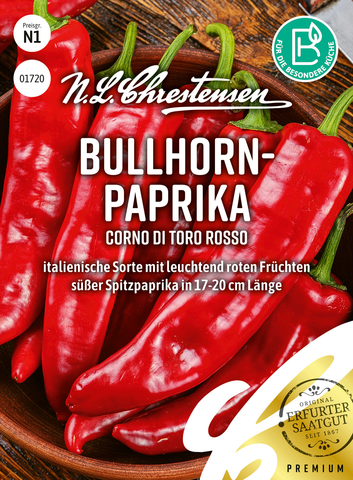 N.L. Chrestensen Bullhorn-Paprika Corno di toro rosso