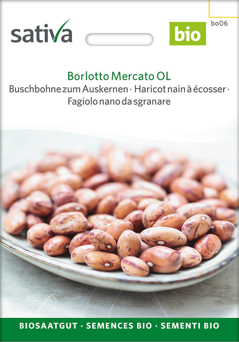 Sativa Buschbohne zum Auskernen Borlotto Mercato OL