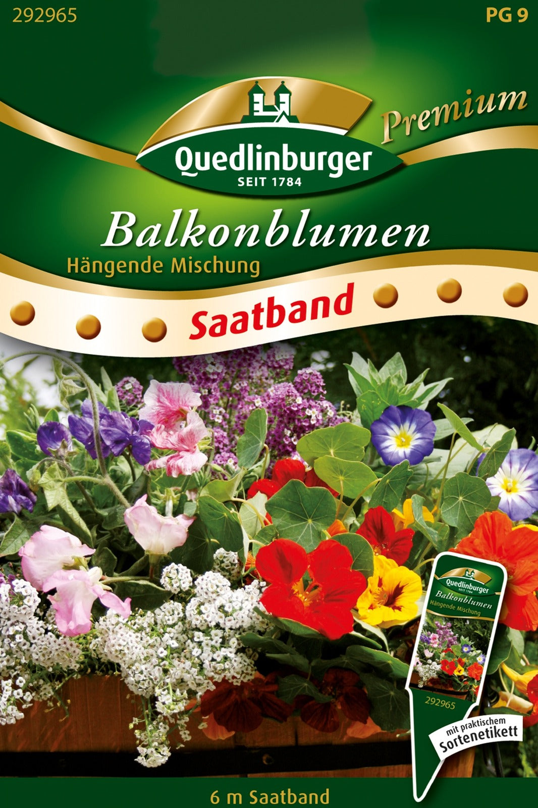 Quedlinburger Balkonblumen hängende Mischung Saatband