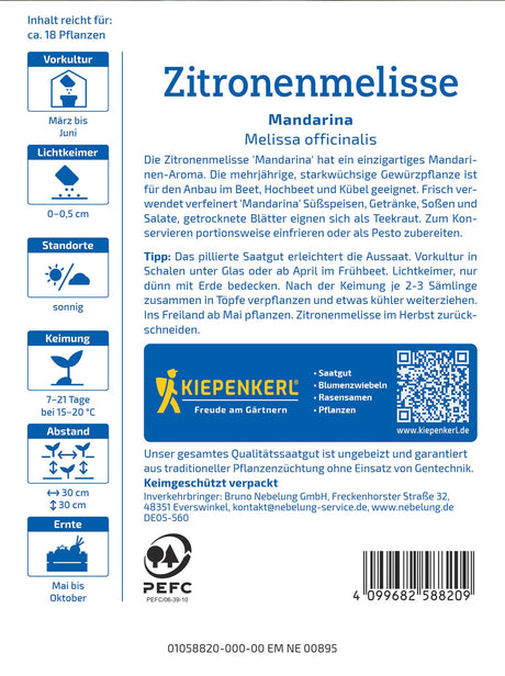 Kiepenkerl Zitronenmelisse Mandarina Pillensaat