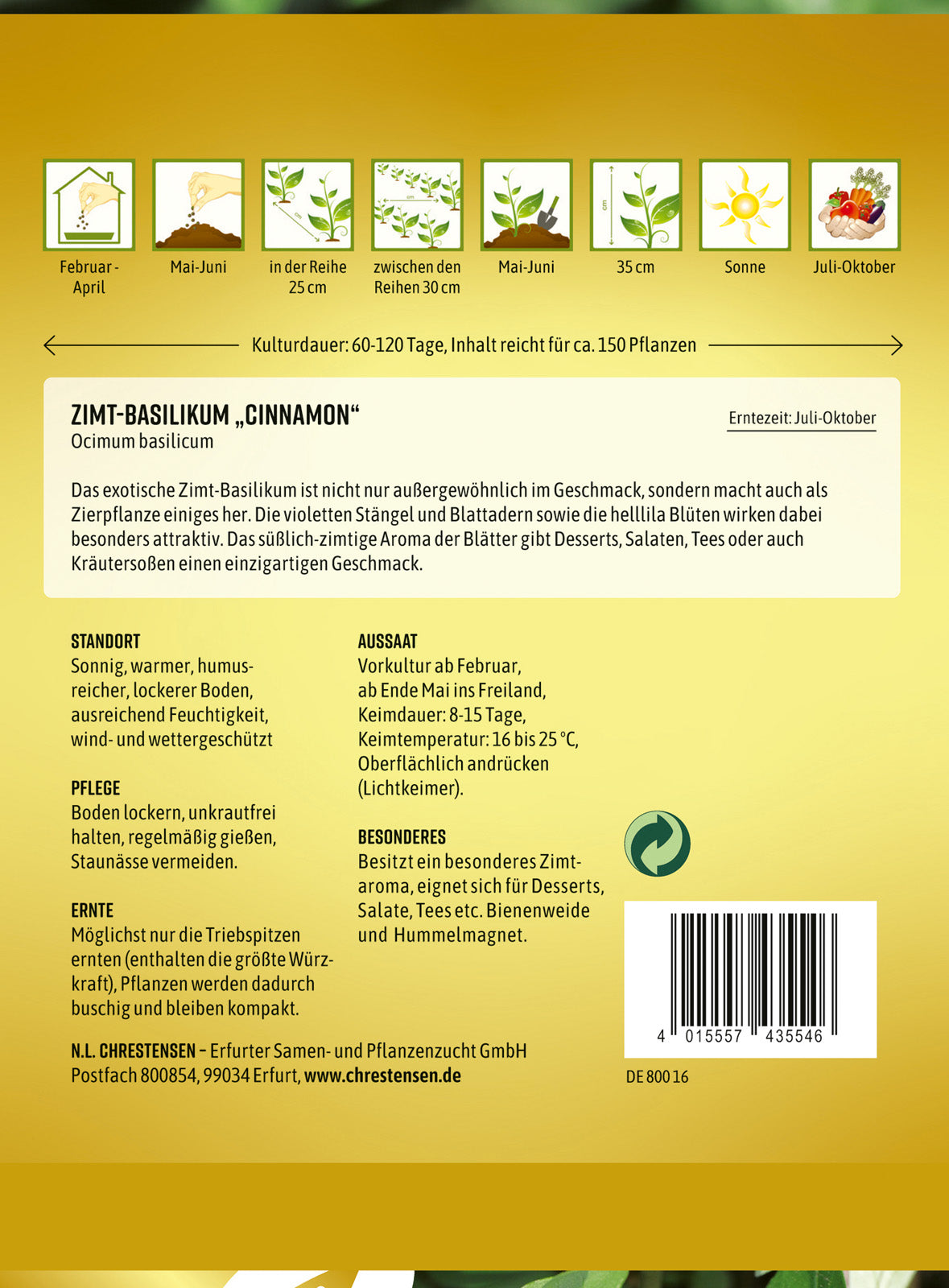 N.L. Chrestensen Zimt-Basilikum Cinnamon