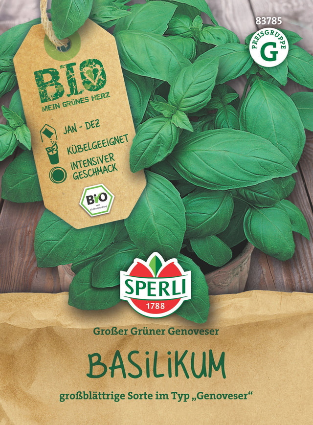 SPERLI BIO Basilikum Großer Grüner Genoveser