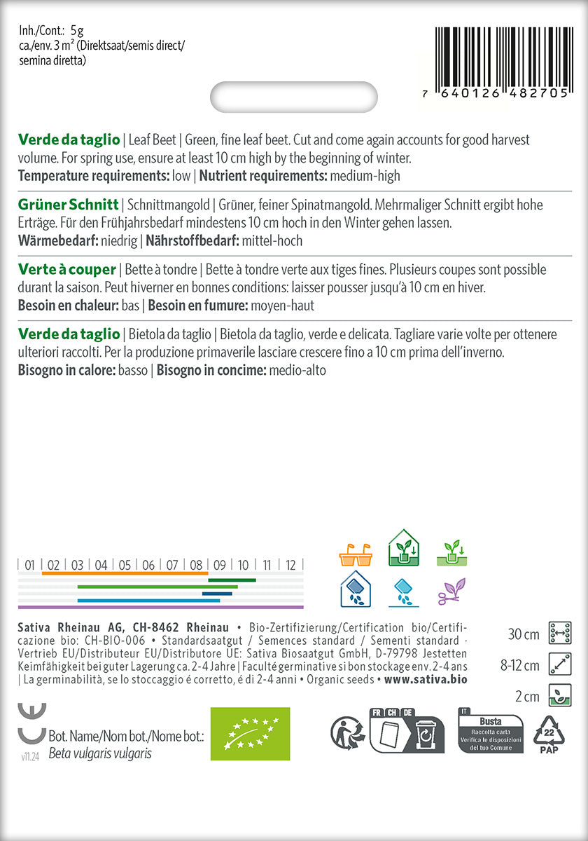 Sativa Schnittmangold Grüner Schnitt