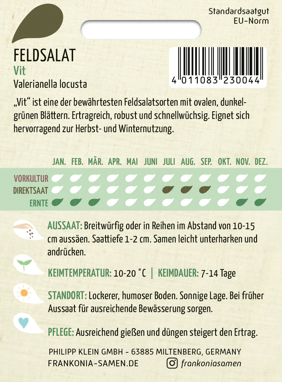 Frankonia Samen Feldsalat Vit