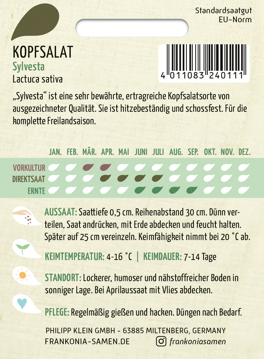 Frankonia Samen Kopfsalat Sylvesta