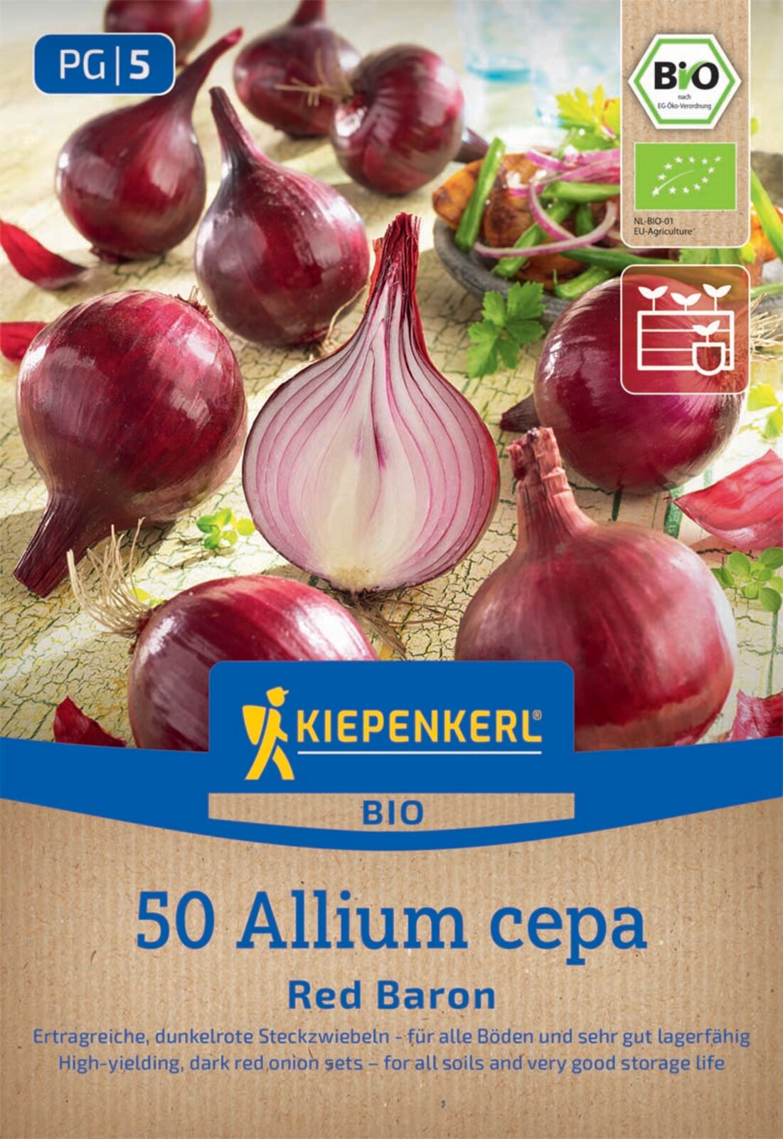 Kiepenkerl BIO Steckzwiebel Red Baron 50 Stück