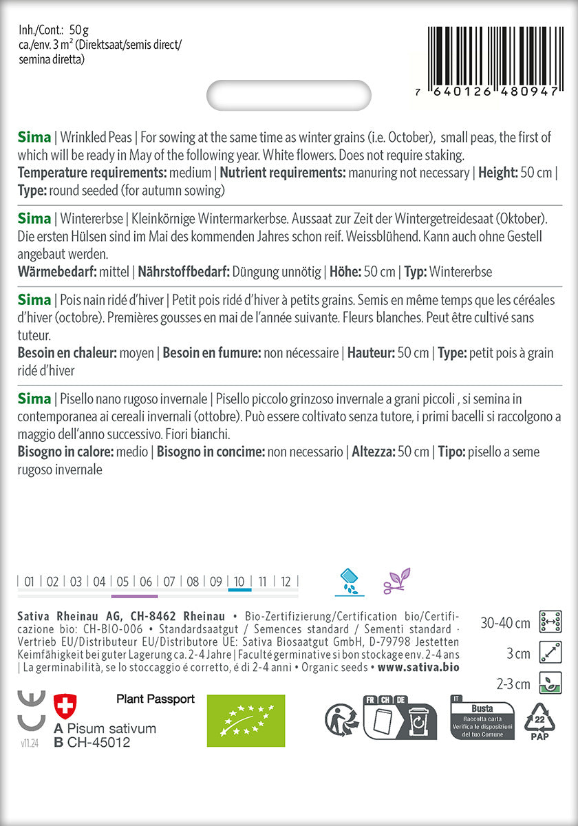 Sativa Wintererbse Sima