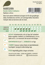 Frankonia Samen Radieschen Rundes halbrot-halbweiss