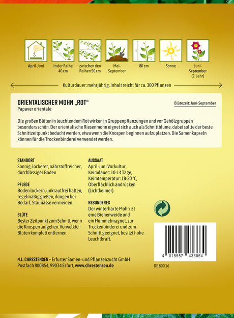 N.L. Chrestensen Orientalischer Mohn Rot