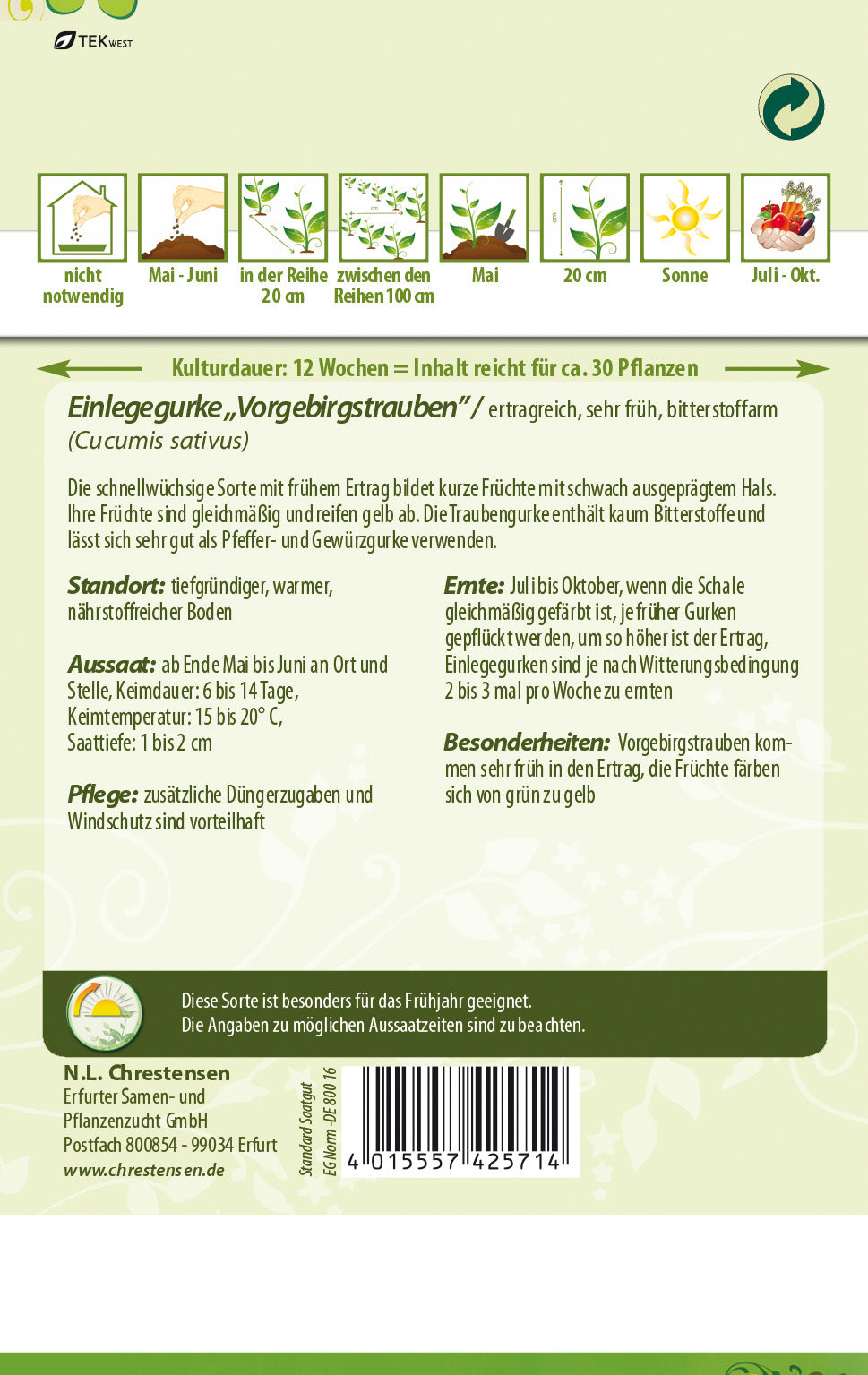 N.L. Chrestensen Einlegegurke Vorgebirgstrauben