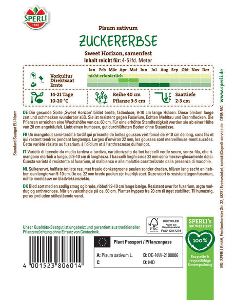 SPERLI Zuckererbse Sweet Horizon