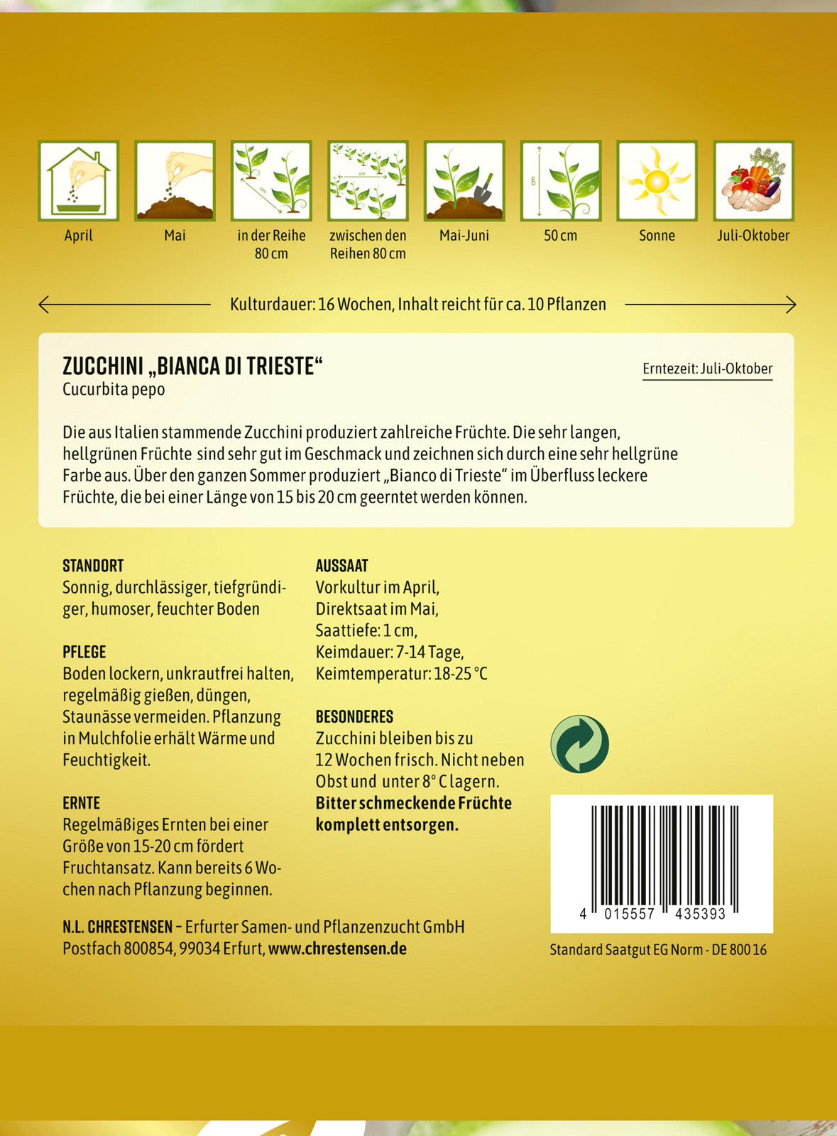 N.L. Chrestensen Zucchini Bianca di Trieste