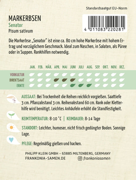 Frankonia Samen Markerbsen Senator