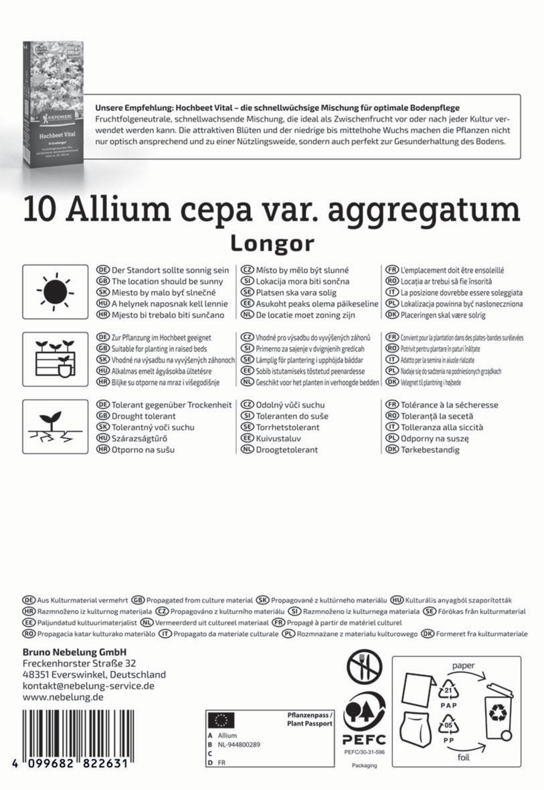 Kiepenkerl Schalotte Longor 10 Stück