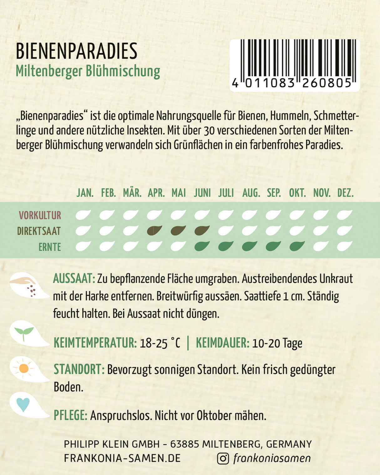 Frankonia Samen Blumensamen-Mischung Miltenberger Blühmischung Bienenparadies