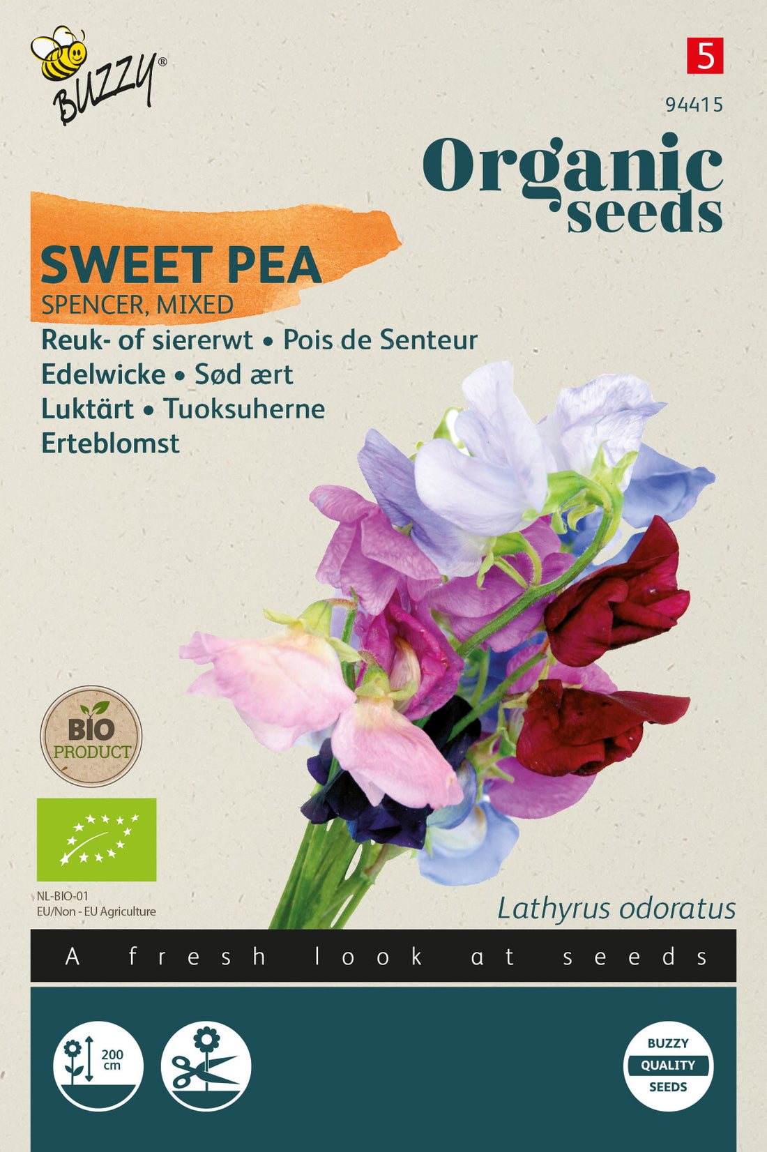 Buzzy Organic Seeds BIO Edelwicken Spencer Mischung