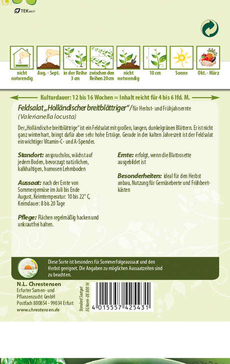 N.L. Chrestensen Feldsalat Holländischer breitblättriger