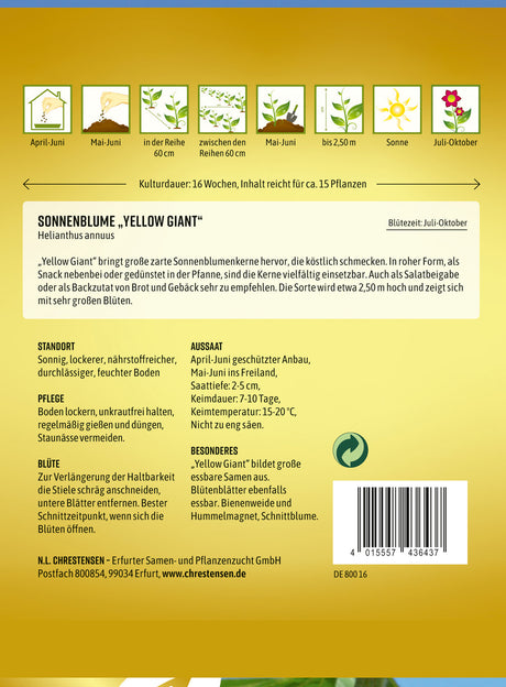 N.L. Chrestensen Sonnenblume Yellow Giant