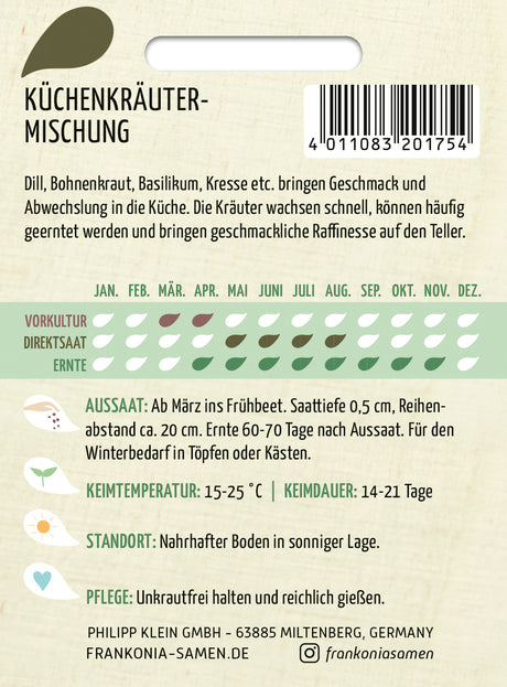 Frankonia Samen Kräutersamen-Mischungen Küchenkräuter