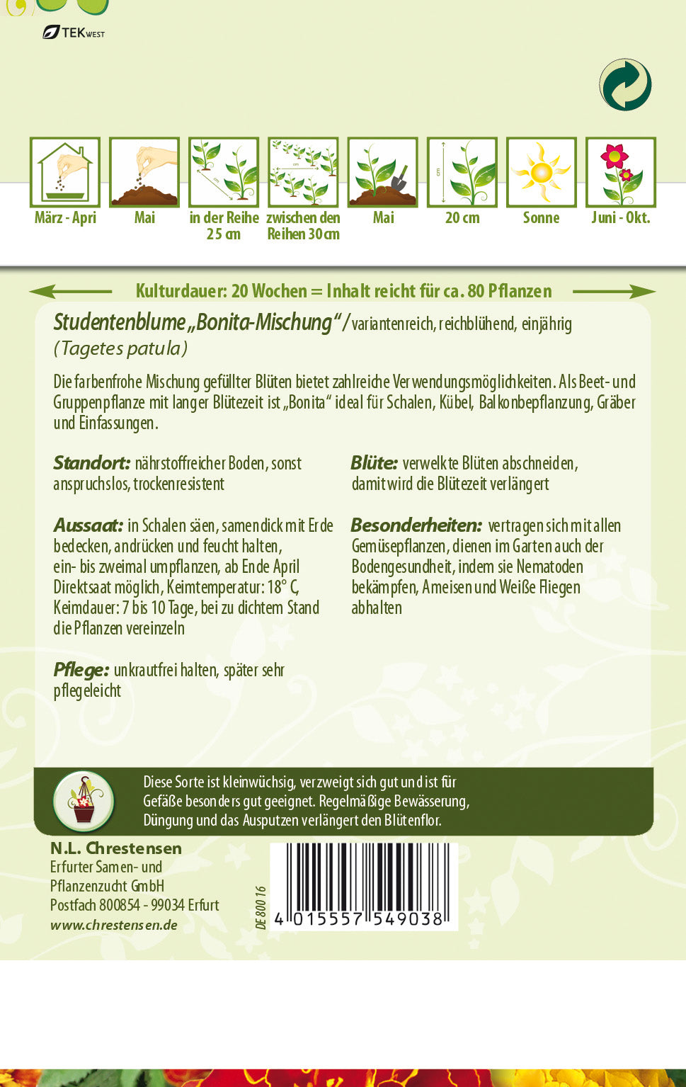 N.L. Chrestensen Studentenblume Bonita-Mischung