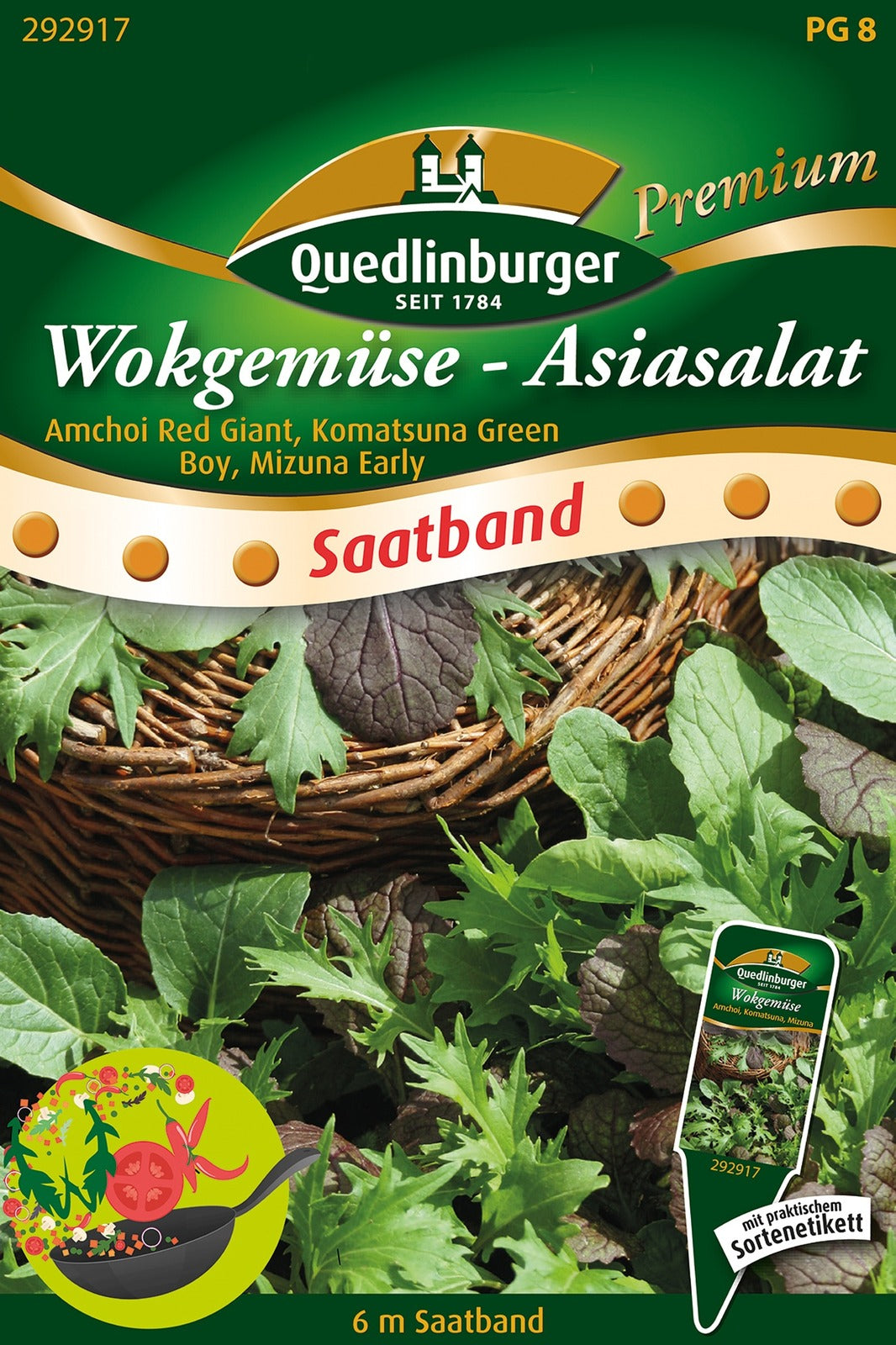 Quedlinburger Wokgemüse Amchoi, Komatsuna, Mizuna Saatband
