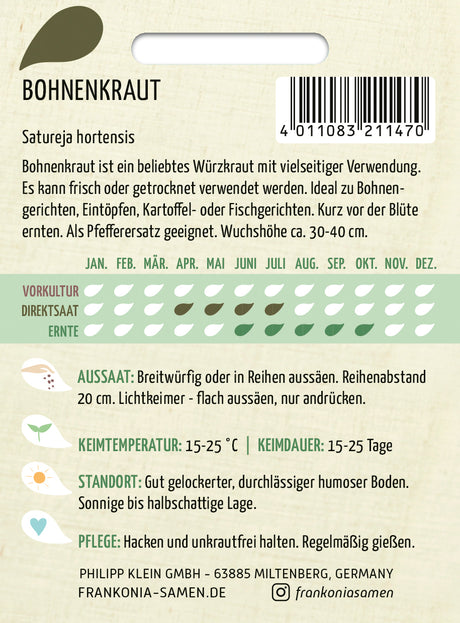 Frankonia Samen Bohnenkraut