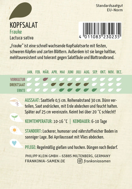 Frankonia Samen Kopfsalat Frauke