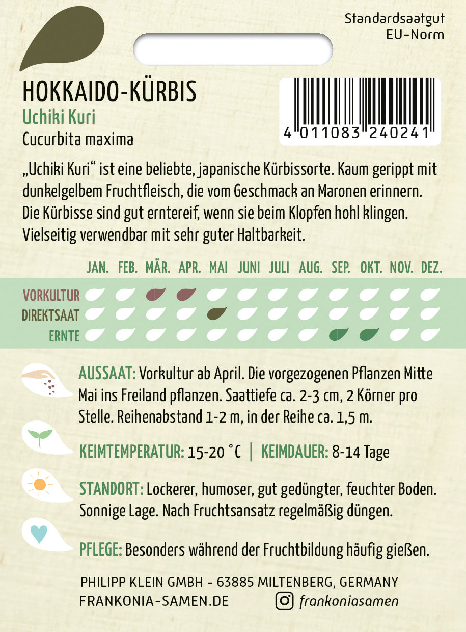 Frankonia Samen Kürbis Uchiki Kuri