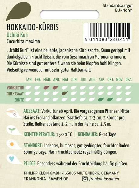 Frankonia Samen Kürbis Uchiki Kuri