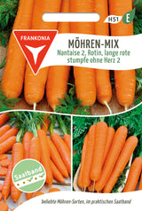Frankonia Samen Möhren Nantaise 2, Rotin, lange rote stumpfe ohne Herz 2 Saatband
