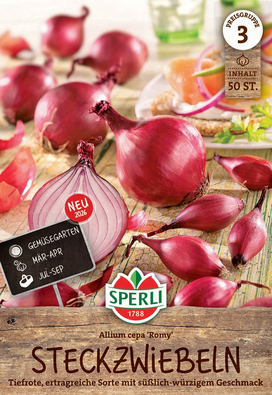 SPERLI Rote Steckzwiebeln Romy 50 Stück