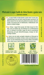 Quedlinburger Pflück-& Schnittsalat A couper feuille de chene blonde a graine noire