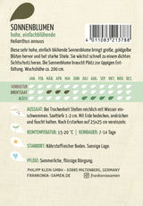 Frankonia Samen Sonnenblumen hohe, einfachblühende