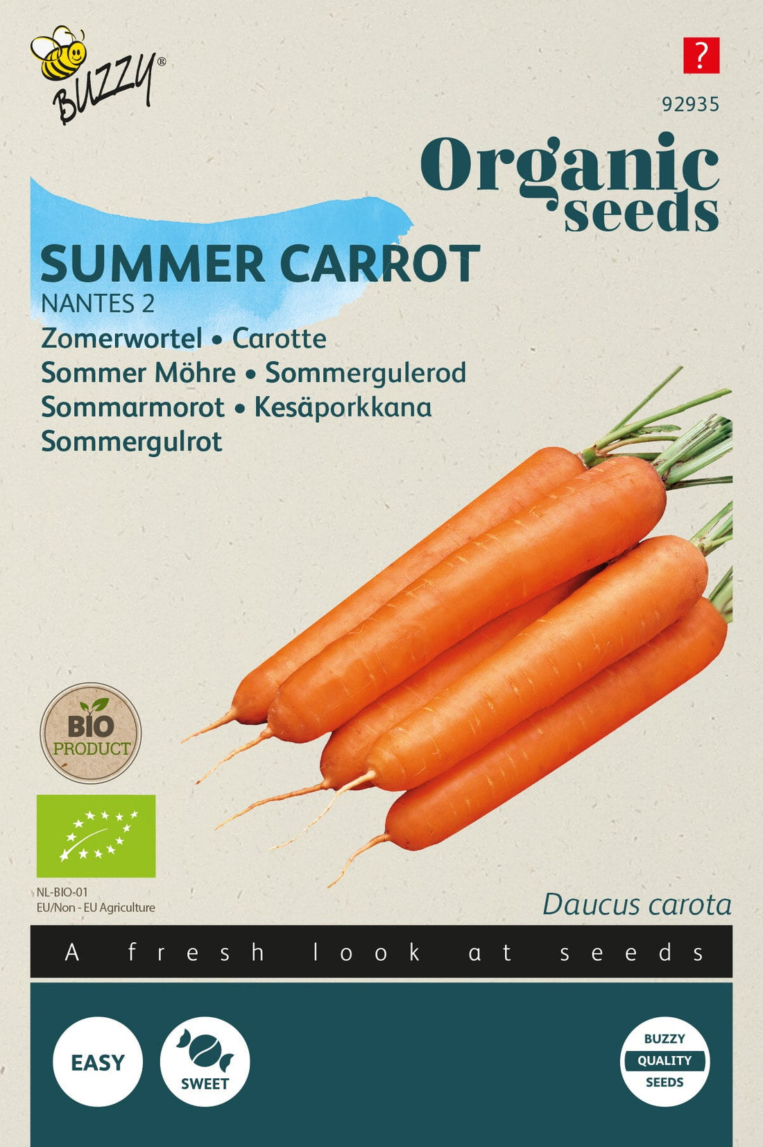 Buzzy Organic Seeds BIO Möhren Nantes 2