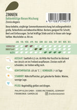 Frankonia Samen Zinnien Dahlenblütige Riesen Mischung