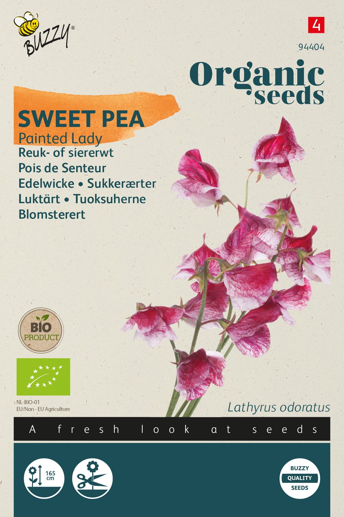 Buzzy Organic Seeds BIO Edelwicken Painted Lady