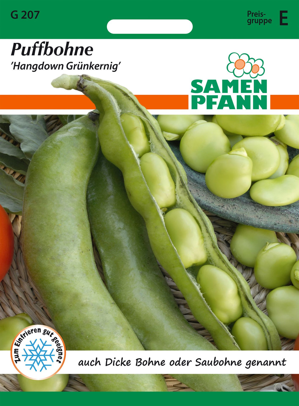 Samen Pfann Puffbohne Hangdown Grünkernig