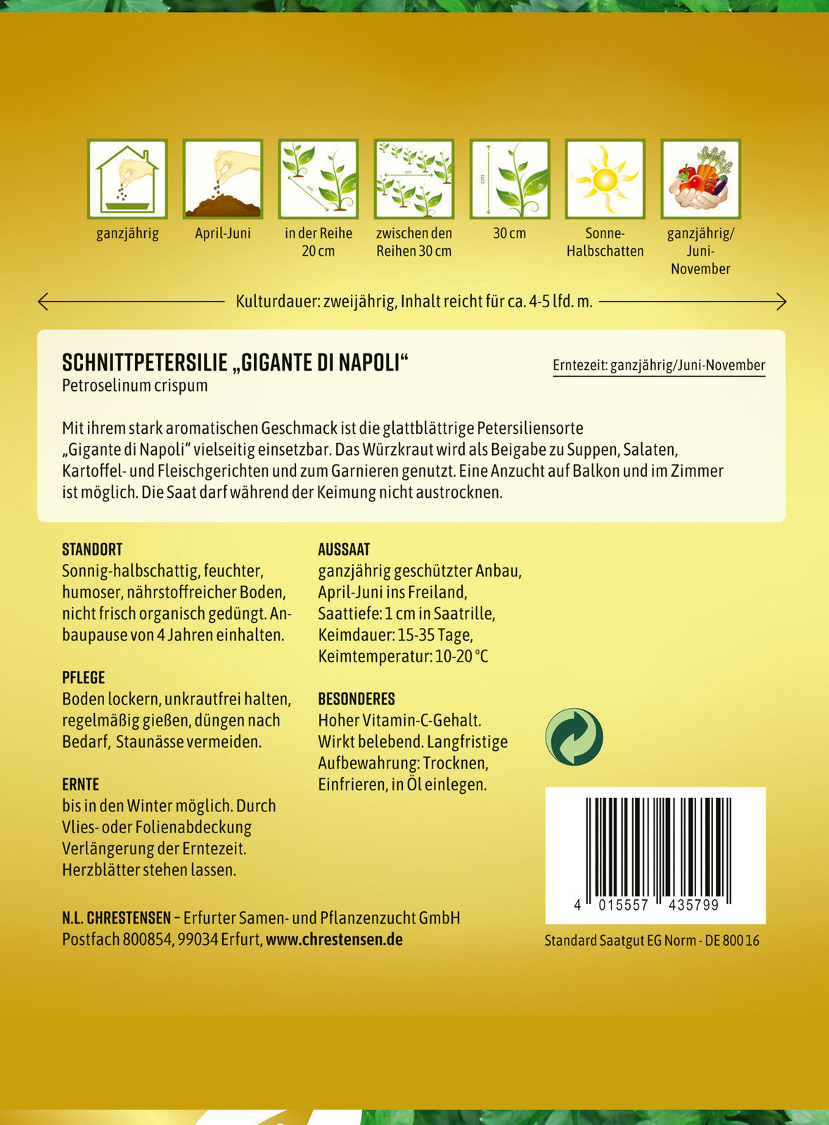 N.L. Chrestensen Schnittpetersilie Gigante di Napoli