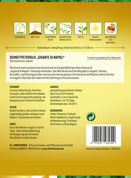 N.L. Chrestensen Schnittpetersilie Gigante di Napoli