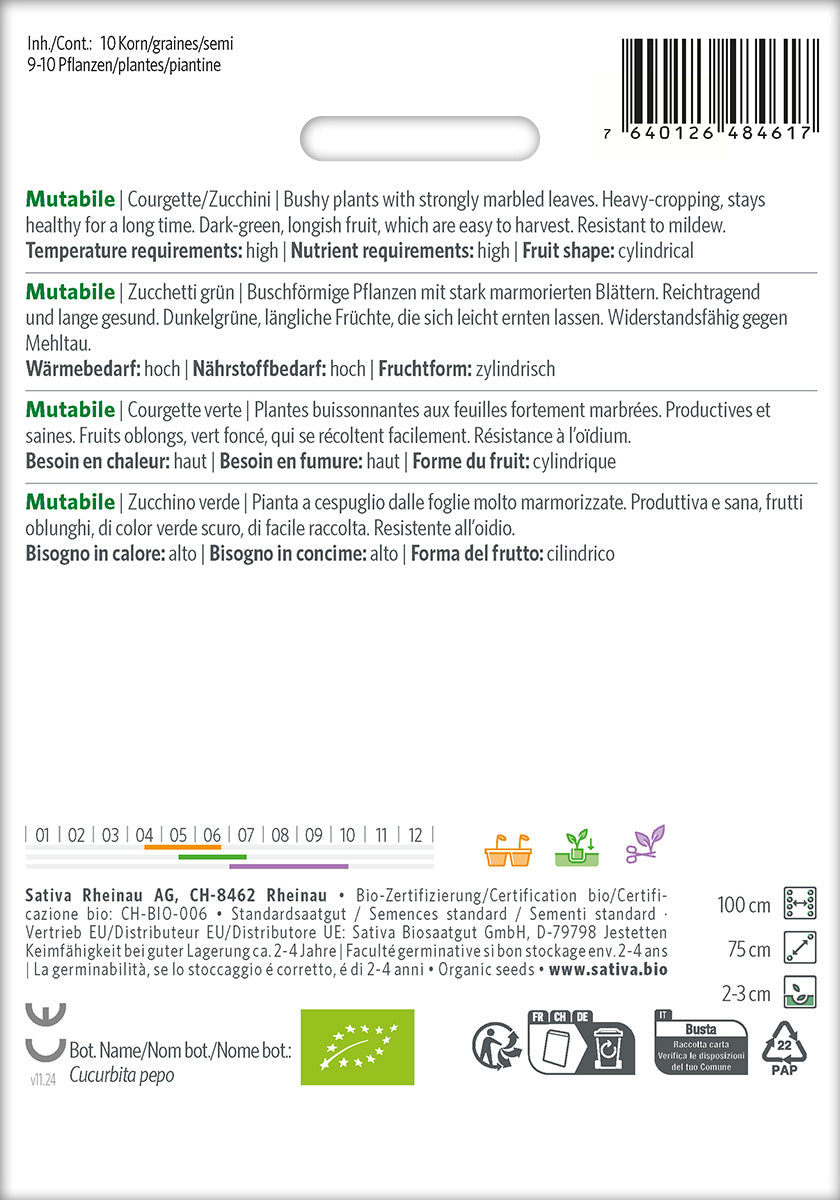 Sativa Zucchetti grün Mutabile